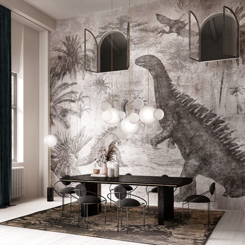 Tapeta Dinozaury Inkiostro Bianco HEARTLAND INKDSKJ2001 Sketchbook Collection