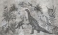 Tapeta Dinozaury Inkiostro Bianco HEARTLAND INKDSKJ2001 Sketchbook Collection
