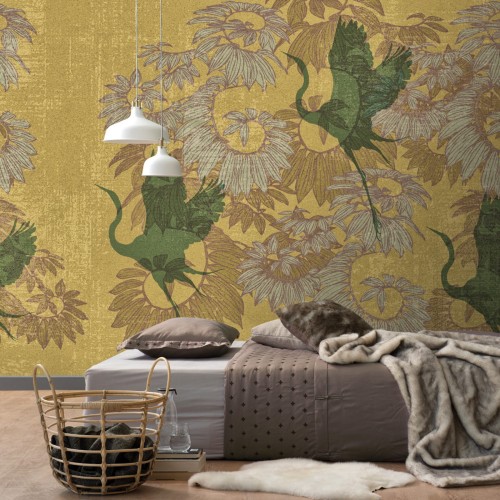 Tapeta Żurawie Inkiostro Bianco HELIKE INKAXOA2001 Sketchbook Collection