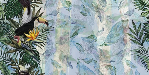 Tapeta Egzotyczne Ptaki Inkiostro Bianco IQUITOS INKSPVI2003 Sketchbook Collection