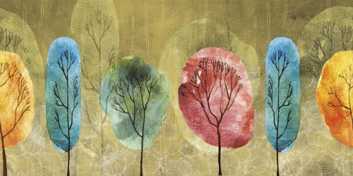 Tapeta Abstrakcyjne Drzewa Inkiostro Bianco MADERA INKDAVJ2002 Sketchbook Collection