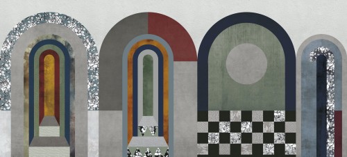 Tapeta Z Łukami Inkiostro Bianco PROIEZIONI INKODTG2002 Sketchbook Collection