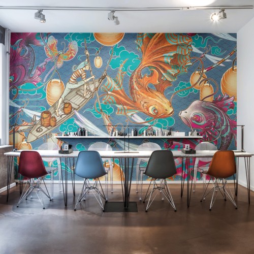 Tapeta Karpie Koi Inkiostro Bianco SILENT SKY INKBWGO2001 Sketchbook Collection