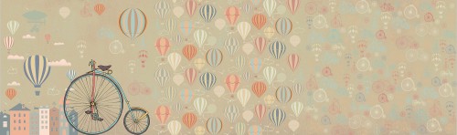 Tapeta w balony oraz bicykle Tecnografica 53792 Mongolfiere