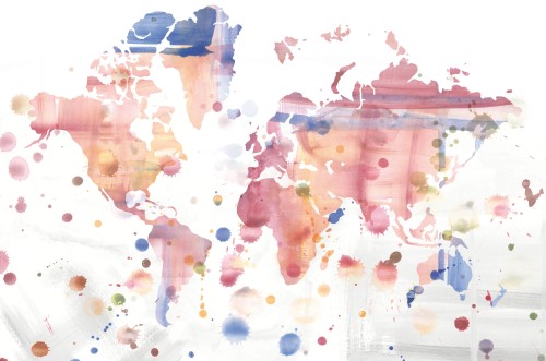 Tapeta Artystyczna Mapa Tecnografica 54298 Worldwide Rainbow