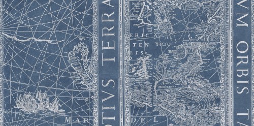 Tapeta Mapy Tecnografica 54368 Magellano Blue