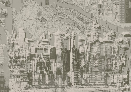 Tapeta Plan Miasta Tecnografica 62057 Jersey Sepia