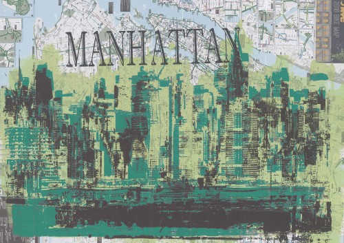 Tapeta z palanem miasta Tecnografica 62059 Manhattan Green