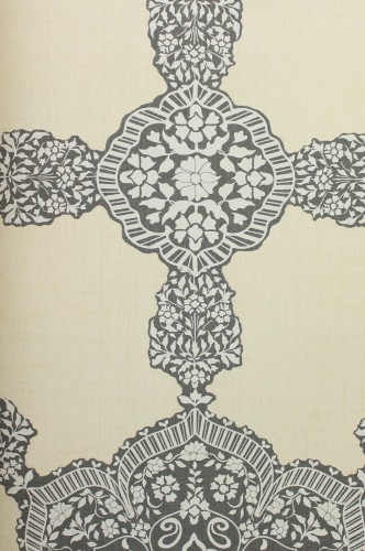 Tapeta ze wzorem medalionów Thibaut T88727 Medallion Paisley Trade Routes
