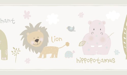 Border ze zwierzętami do pokoju dziecka ICH Wallpaper 242-1 Jungle Lullaby