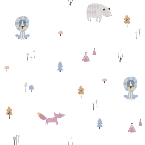 Tapeta do pokoju dziecka ICH Wallpaper 3350-2 Kuma Oh La La