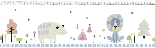 Border do pokoju dziecka ICH Wallpaper 3450-2 Kuma Oh La La