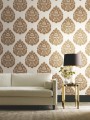 Tapeta z adamaszkiem York KT2141 Teardrop Damask 24 Karat