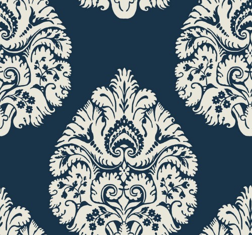 Tapeta z adamaszkiem York KT2143 Teardrop Damask 24 Karat