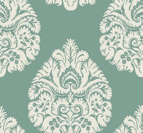 Tapeta z adamaszkiem York KT2146 Teardrop Damask 24 Karat