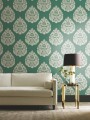 Tapeta z adamaszkiem York KT2146 Teardrop Damask 24 Karat