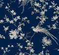 Tapeta w kwiatowe pnącza i ptaki York KT2171 Bird And Blossom Chinoiserie 24 Karat