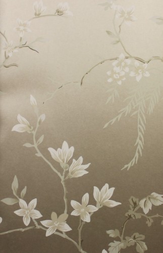 Tapeta w kwiatowe pnącza i ptaki York KT2172 Bird And Blossom Chinoiserie 24 Karat