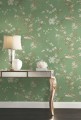 Tapeta w kwiatowe pnącza i ptaki York KT2175 Bird And Blossom Chinoiserie 24 Karat