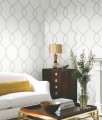 Tapeta kratownica York KT2233 Laurel Leaf Ogee 24 Karat