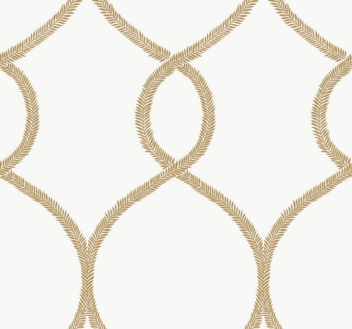 Tapeta kratownica York KT2234 Laurel Leaf Ogee 24 Karat