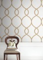 Tapeta kratownica York KT2234 Laurel Leaf Ogee 24 Karat