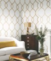 Tapeta kratownica York KT2234 Laurel Leaf Ogee 24 Karat