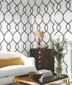 Tapeta kratownica York KT2235 Laurel Leaf Ogee 24 Karat