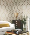 Tapeta kratownica York KT2237 Laurel Leaf Ogee 24 Karat