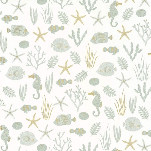 Tapeta marynistyczna muszle ryby koralowce Caselio SYO 102807070 Selfish Sea You Soon