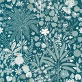 Tapeta tropikalne rośliny Caselio ONB 100596120 Hope Only Blue