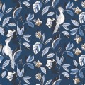Tapeta w kwiaty i papugi Caselio ONB 102626220 Sweet Feathers Only Blue