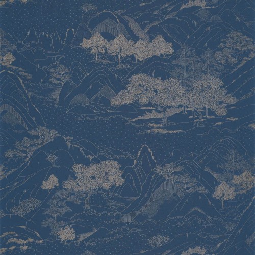 Tapeta w orientalnym stylu Caselio ONB 102646290 Journey Only Blue