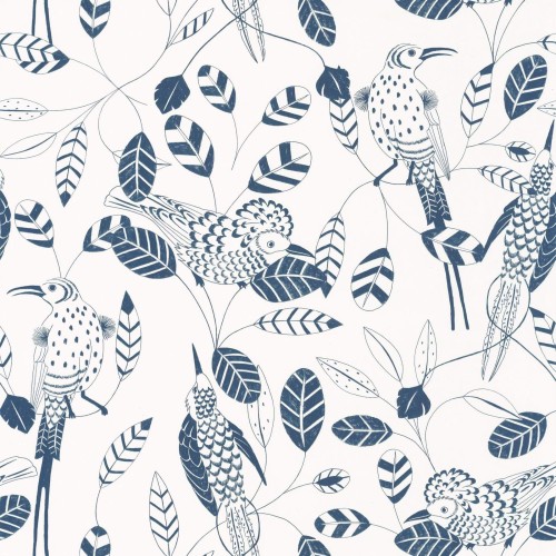 Tapeta w ptaki i liście Caselio ONB 102676222 Elegante Only Blue