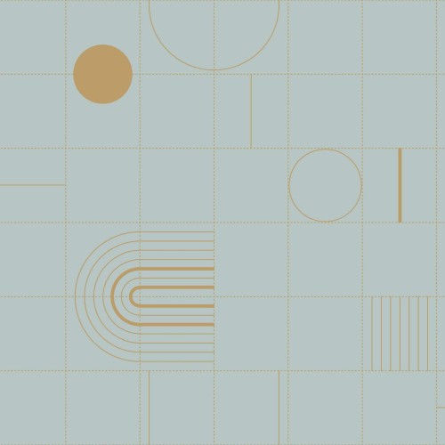 Tapeta geometryczna Caselio ONB 102706027 Golden Curves Only Blue