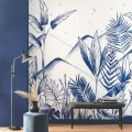Mural tropikalne rośliny Caselio ONB 102736260 Tropical Night Only Blue