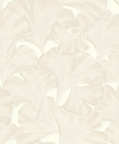 Tapeta w liście Miłorzębu Japońskiego Casadeco GINK 86240101 Biloba Ginkgo