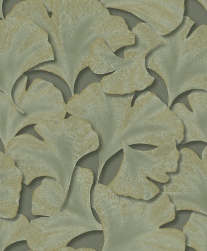 Tapeta w liście Miłorzębu Japońskiego Casadeco GINK 86247318 Biloba Ginkgo