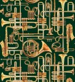 Tapeta labirynt z instrumentów dętych London Art 13TP 03 Donald Trumpet Luxury Shit Toiletpaper