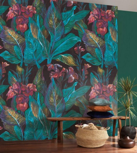 Mural z roślinnym wzorem Casadeco BFM 85957249 Iris Beauty Full Image 2