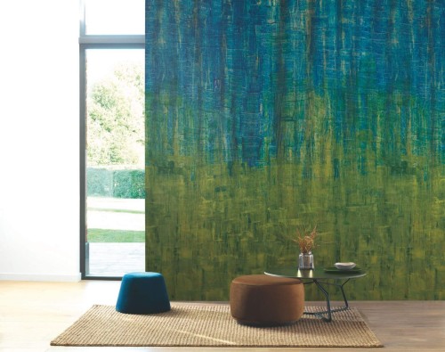 Mural z zielonym abstrakcyjnym wzorem Casadeco BFM 87057605 Impressionnisme Beauty Full Image 2