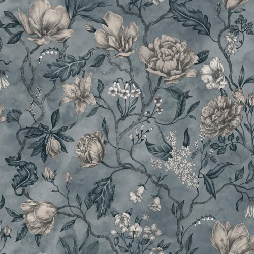 Tapeta Kwiaty Sandberg 244-56 Linda Misty Blue Kolonin