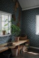 Tapeta W Kwiaty Konwalii Sandberg 479-56 Liljekonvalj Indigo Blue Kolonin