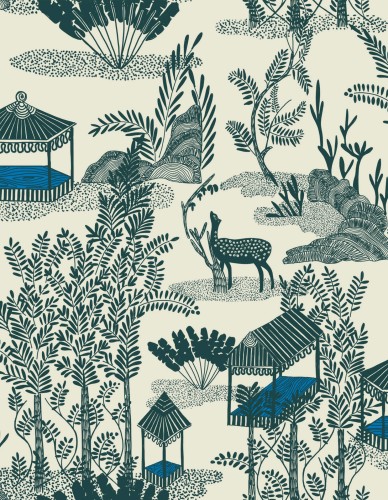 Tapeta w orientalnym stylu Elitis TP320 01 Siam Les Petites Histoires