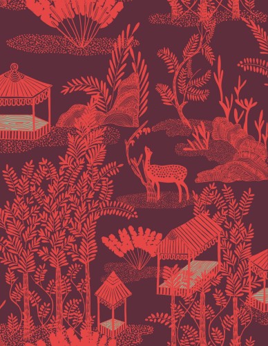 Tapeta w orientalnym stylu Elitis TP320 04 Siam Les Petites Histoires