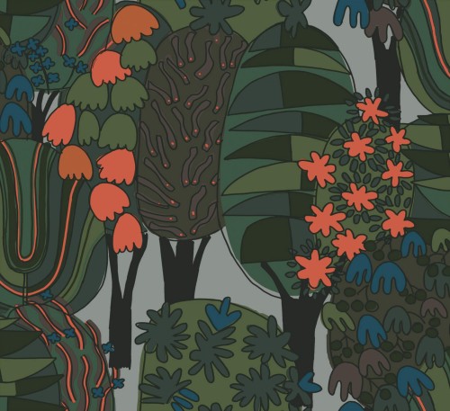 Tapeta Roślinna Elitis TP322 02 Broceliande Les Petites Histoires