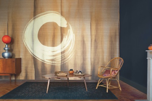 Mural jak tkanina Elitis VP934 01 Noren Soie Changeante