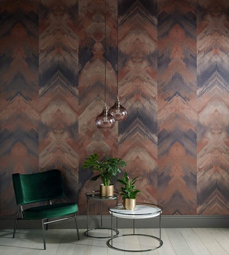 Mural Zygzaki 1838 Wallcoverings 1906-132-02 Reflections Copper Murals
