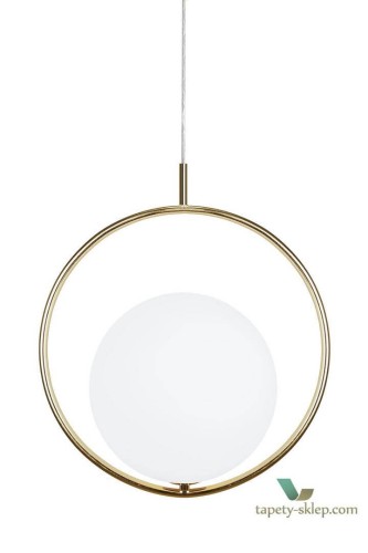 ! PROMO ! Lampa złoty pierścień mleczna kula Saint Brass 675363 Globen okrągła