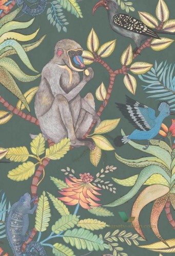 Tapeta Egzotyczna Małpy Ptaki 109/1006 Savuti Cole&Son